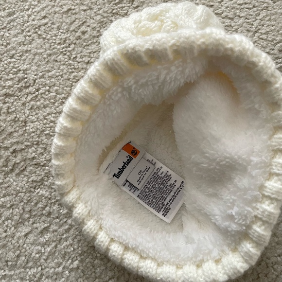 Timberland White Cable Knit Beanie - Picture 2 of 2